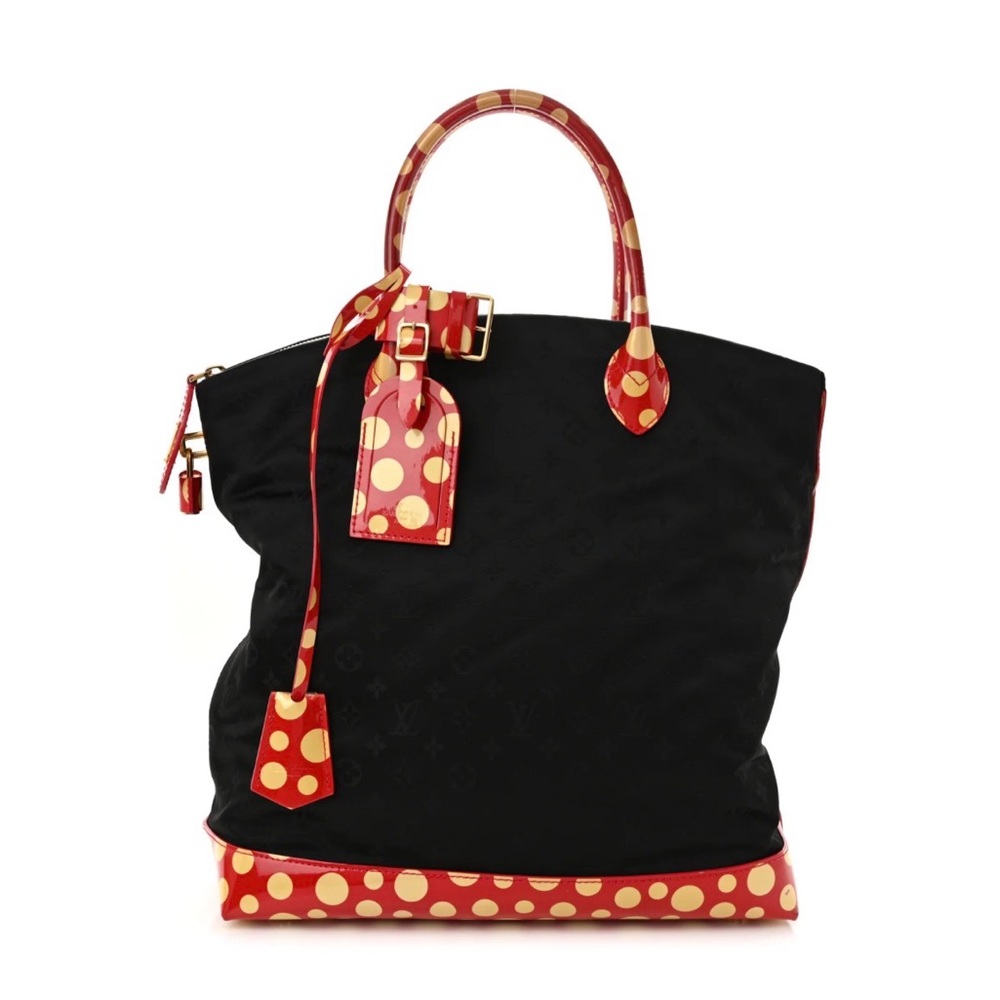 Nylon Monogram Kusama Infinity Dots Vertical Lockit Black Red